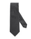 Eton Solid Silk Tie In Black
