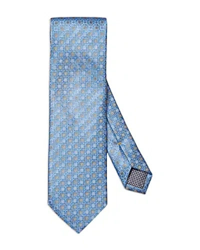 Eton Geometric Silk Classic Tie In Light Pastel Blue