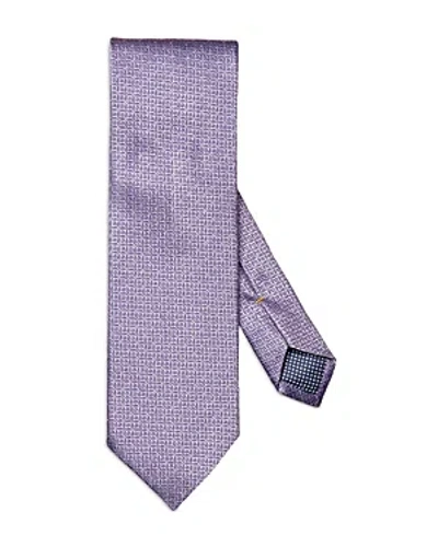 Eton Geometric Silk Classic Tie In Medium Purple