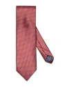 Eton Geometric Silk Classic Tie In Meduim Red