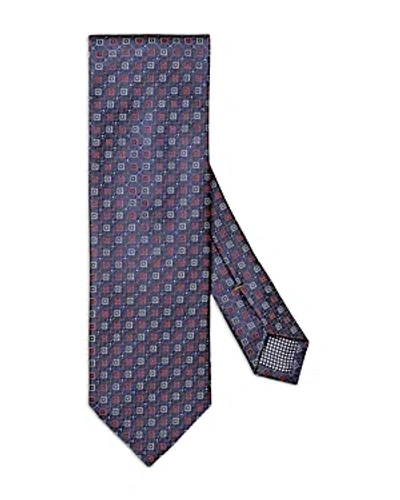 Eton Geometric Silk Classic Tie In Navy