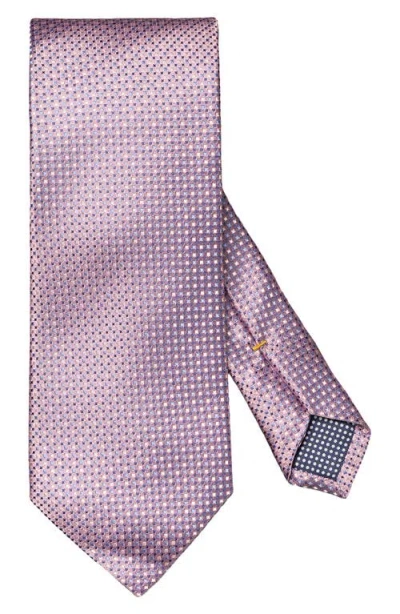 Eton Geometric Silk Jacquard Tie In Pink