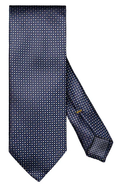 Eton Geometric Silk Jacquard Tie In Blue