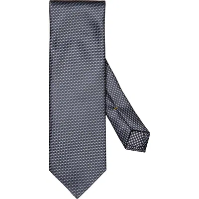 Eton Geometric Silk Jacquard Tie In Navy Blue