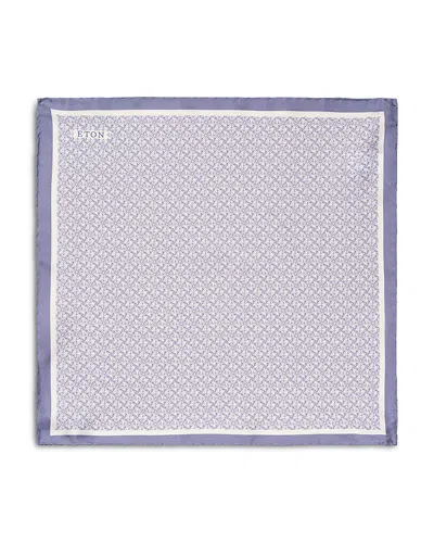Eton Geometric Silk Pocket Square In Light Purple