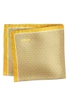 Eton Geometric Silk Pocket Square In Yellow