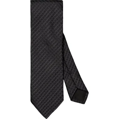 Eton Geometric Silk Tie In Black