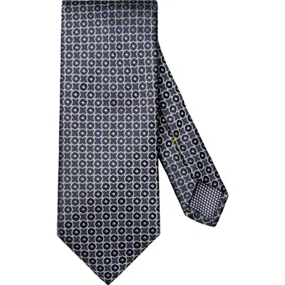 Eton Geometric Silk Tie In Blue