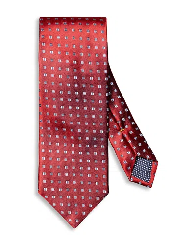 Eton Geometric Silk Tie In Burgundy