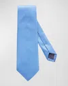 Eton Solid Silk Tie In Light Blue