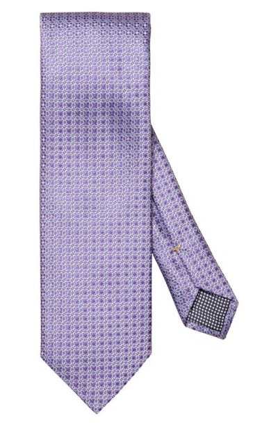 Eton Geometric Silk Tie In Ltight Pastel Purple