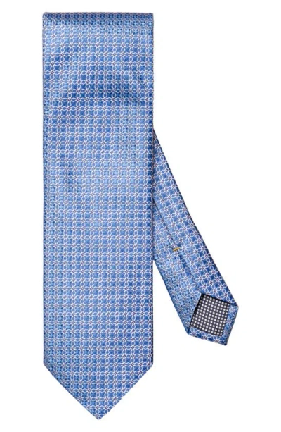 Eton Geometric Silk Tie In Medium Blue