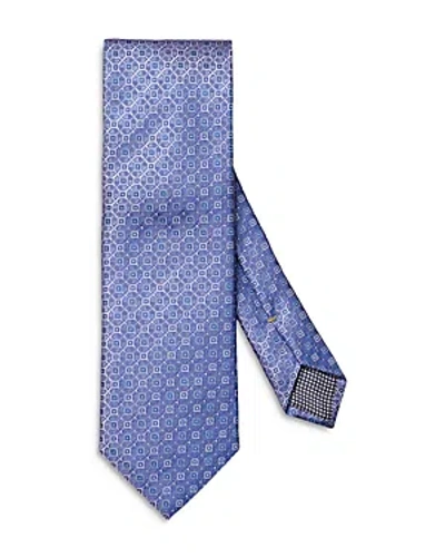 Eton Geometric Silk Tie In Medium Purple