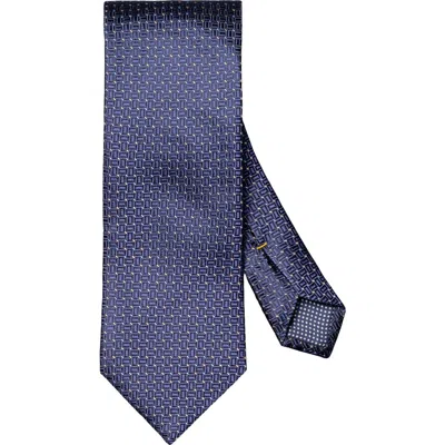 Eton Geometric Silk Tie In Purple