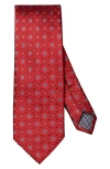 Eton Geometric Silk Tie In Red