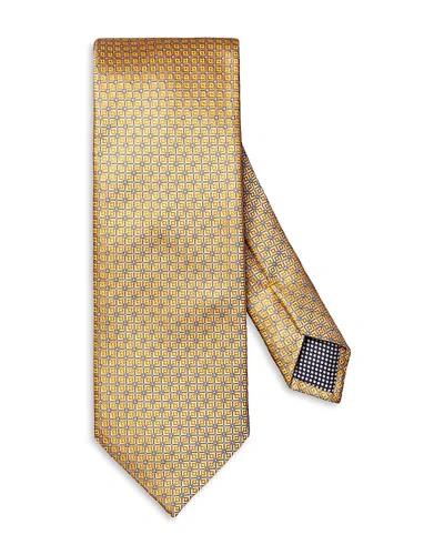 Eton Geometric Silk Tie In Yellow