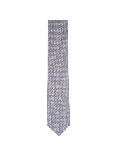 Eton Geometric Spring Tie In Blue