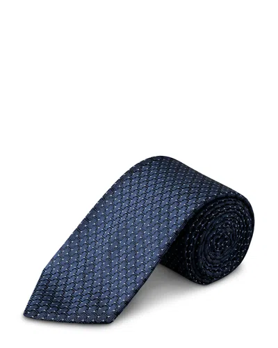 Eton Geometric Woven Silk Tie In Blue
