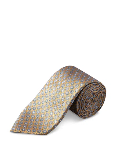 Eton Geometric Woven Silk Tie In Red