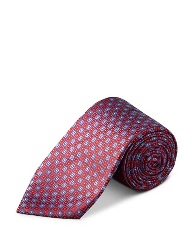 Eton Geometric Woven Silk Tie In Yellow