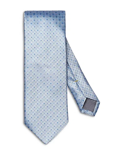 Eton Geometrical Silk Classic Tie In Blue
