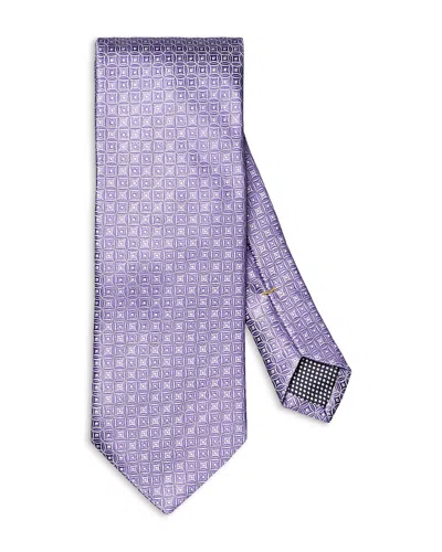 Eton Geometrical Silk Classic Tie In Purple