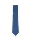 Eton Geometric-pattern Silk Tie In Blue