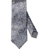 Eton Grey Paisley Silk Jacquard Tie In Gray
