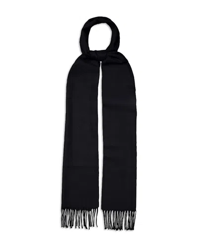 Eton Herringbone Merino Wool Scarf In Black