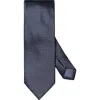 Eton Herringbone Silk Tie In Blue