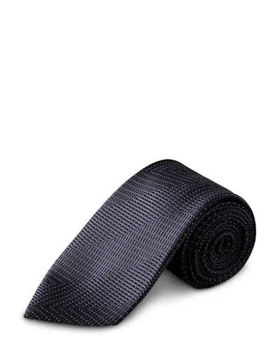 Eton Herringbone Woven Silk Tie In White