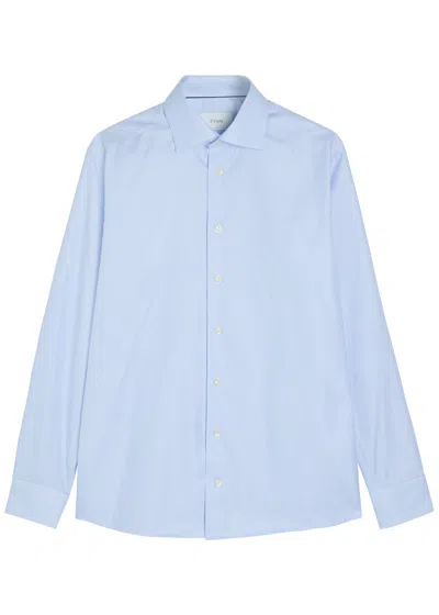 Eton Houndstooth Cotton-twill Shirt In Blue