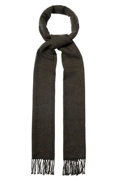 Eton Houndsttoh Check Merino Wool Scarf In Green