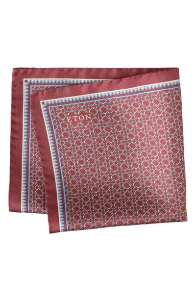Eton Interlock Print Silk Twill Pocket Square In Multi
