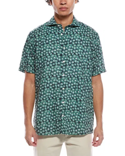 Eton Kiwi Linen Shirt In Green