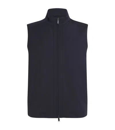 Eton Lana Tech Gilet In Blue