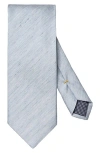 Eton Light Blue Solid Linen & Silk Tie In Pattern