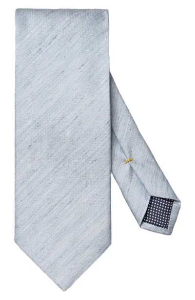 Eton Light Blue Solid Linen & Silk Tie In Pattern