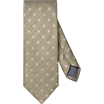 Eton Light Green Floral Linen & Silk Tie