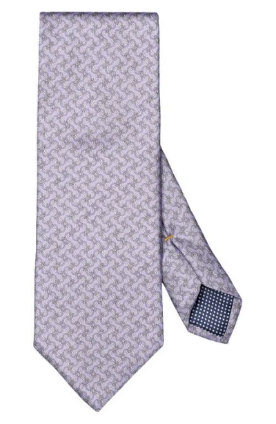 Eton Light Purple Vine Print Silk Tie In Med Purple