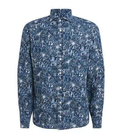 Eton Linen Resort Shirt In Multi