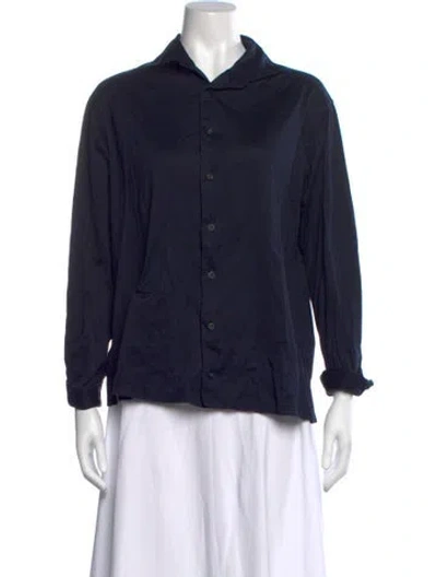 Pre-owned Eton Long Sleeve Button-up Top In Blue