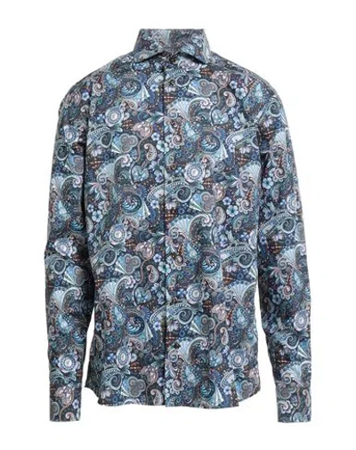 Eton Man Shirt Navy Size 17 ½ Cotton In Blue