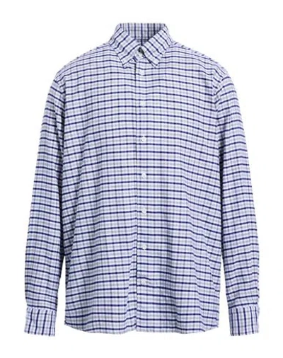 Eton Man Shirt Navy Size L Cotton, Lyocell In Multi