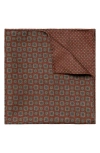 ETON MEDALLION DOUBLE SIDED WOOL FLANNEL POCKET SQUARE