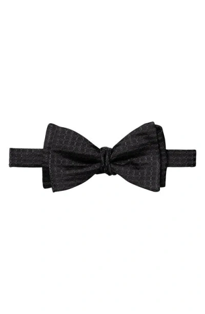 Eton Medallion Jacquard Silk Bow Tie In Black
