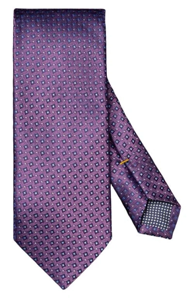 Eton Medallion Silk Jacquard Tie In Purple