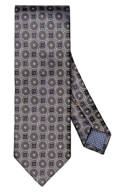 Eton Medallion Silk Tie In Black