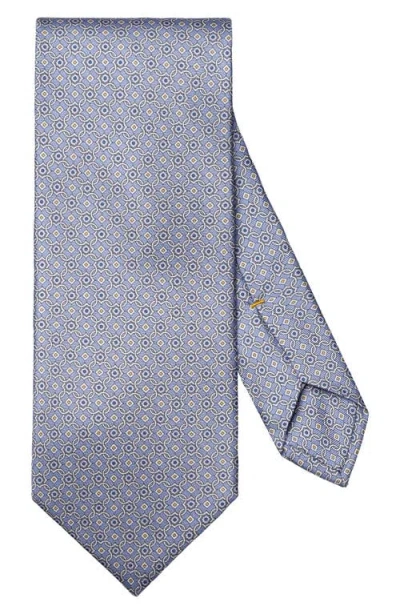 Eton Medallion Silk Tie In Gray
