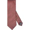 Eton Medallion Silk Tie In Medium Red